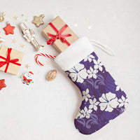 Purple Hawaiian Hibiscus Monstera Christmas Stocking Grunge Stylized LT01 - Polynesian Pride