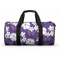 Purple Hawaiian Hibiscus Monstera Duffle Bag Grunge Stylized LT01 One size Purple - Polynesian Pride