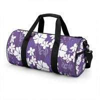 Purple Hawaiian Hibiscus Monstera Duffle Bag Grunge Stylized LT01 - Polynesian Pride