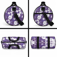 Purple Hawaiian Hibiscus Monstera Duffle Bag Grunge Stylized LT01 - Polynesian Pride