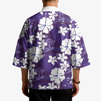 Purple Hawaiian Hibiscus Monstera Kimono Grunge Stylized LT01 - Polynesian Pride