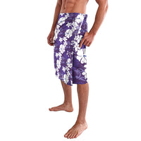 Purple Hawaiian Hibiscus Monstera Lavalava Grunge Stylized LT01 - Polynesian Pride