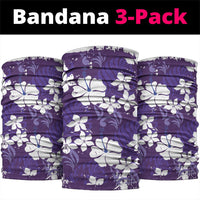 Purple Hawaiian Hibiscus Monstera Neck Gaiter Grunge Stylized
