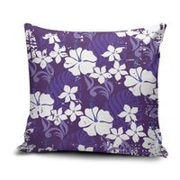 Purple Hawaiian Hibiscus Monstera Pillow Cover Grunge Stylized LT01 Purple - Polynesian Pride