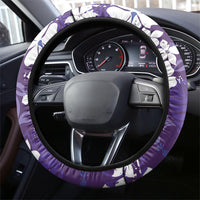 Purple Hawaiian Hibiscus Monstera Steering Wheel Cover Grunge Stylized LT01 - Polynesian Pride