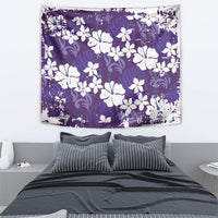 Purple Hawaiian Hibiscus Monstera Tapestry Grunge Stylized LT01 - Polynesian Pride