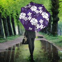 Purple Hawaiian Hibiscus Monstera Umbrella Grunge Stylized LT01 - Polynesian Pride