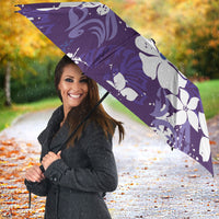 Purple Hawaiian Hibiscus Monstera Umbrella Grunge Stylized LT01 - Polynesian Pride