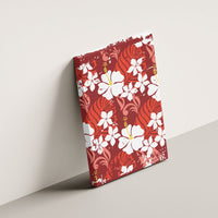 Red Hawaiian Hibiscus Monstera Canvas Wall Art Grunge Stylized