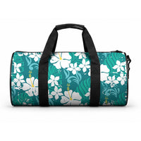Teal Hawaiian Hibiscus Monstera Duffle Bag Grunge Stylized LT01 One size Teal - Polynesian Pride