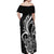 New Zealand Waitangi Day Off Shoulder Maxi Dress Aotearoa Te Tiriti O Waitangi Kiwi Black Version LT01 - Polynesian Pride