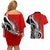 New Zealand Waitangi Day Couples Matching Off Shoulder Short Dress and Hawaiian Shirt Aotearoa Te Tiriti O Waitangi Kiwi Red Version LT01 - Polynesian Pride