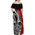 New Zealand Waitangi Day Off Shoulder Maxi Dress Aotearoa Te Tiriti O Waitangi Kiwi Red Version LT01 - Polynesian Pride