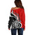 New Zealand Waitangi Day Off Shoulder Sweater Aotearoa Te Tiriti O Waitangi Kiwi Red Version LT01 - Polynesian Pride