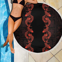 Hawaii Japan Koi Fish Red Beach Blanket Tapa Pattern LT01 - Polynesian Pride