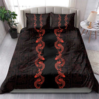 Hawaii Japan Koi Fish Red Bedding Set Tapa Pattern LT01 - Polynesian Pride