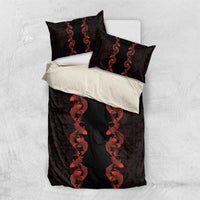 Hawaii Japan Koi Fish Red Bedding Set Tapa Pattern LT01 US Twin 172cm x 218cm Red - Polynesian Pride