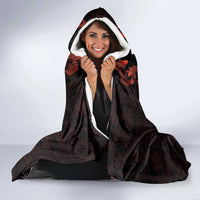 Hawaii Japan Koi Fish Red Hooded Blanket Tapa Pattern LT01 - Polynesian Pride