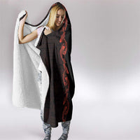 Hawaii Japan Koi Fish Red Hooded Blanket Tapa Pattern LT01 - Polynesian Pride