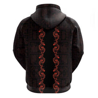 Hawaii Japan Koi Fish Red Hoodie Tapa Pattern LT01 - Polynesian Pride