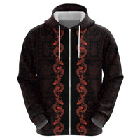 Hawaii Japan Koi Fish Red Hoodie Tapa Pattern LT01 - Polynesian Pride