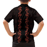 Hawaii Japan Koi Fish Red Kid Hawaiian Shirt Tapa Pattern LT01 - Polynesian Pride