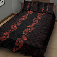 Hawaii Japan Koi Fish Red Quilt Bed Set Tapa Pattern LT01 - Polynesian Pride