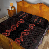 Hawaii Japan Koi Fish Red Quilt Bed Set Tapa Pattern LT01 - Polynesian Pride
