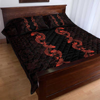 Hawaii Japan Koi Fish Red Quilt Bed Set Tapa Pattern LT01 - Polynesian Pride