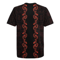 Hawaii Japan Koi Fish Red Rugby Jersey Tapa Pattern LT01 - Polynesian Pride