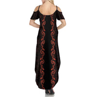 Hawaii Japan Koi Fish Red Summer Maxi Dress Tapa Pattern LT01 - Polynesian Pride