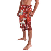 Hawaii Japan Cranes Sakura Flower Red Lavalava Japan Heritage Spirit LT01 - Polynesian Pride
