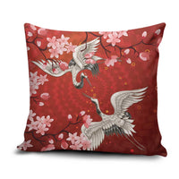 Hawaii Japan Cranes Sakura Flower Red Pillow Cover Japan Heritage Spirit LT01 Red - Polynesian Pride