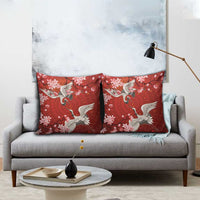 Hawaii Japan Cranes Sakura Flower Red Pillow Cover Japan Heritage Spirit LT01 - Polynesian Pride