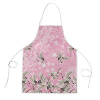 Cranes Sakura Floral Pink Pastel Apron Hawaii Japan Culture LT01 Pink - Polynesian Pride