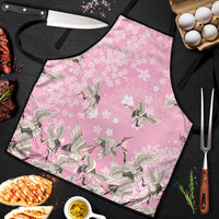 Cranes Sakura Floral Pink Pastel Apron Hawaii Japan Culture LT01 Pink - Polynesian Pride
