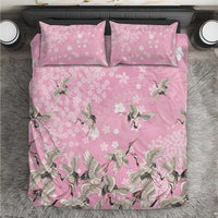 Cranes Sakura Floral Pink Pastel Bedding Set Hawaii Japan Culture LT01 Pink - Polynesian Pride
