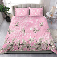 Cranes Sakura Floral Pink Pastel Bedding Set Hawaii Japan Culture LT01 - Polynesian Pride