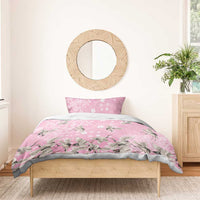 Cranes Sakura Floral Pink Pastel Bedding Set Hawaii Japan Culture LT01 - Polynesian Pride