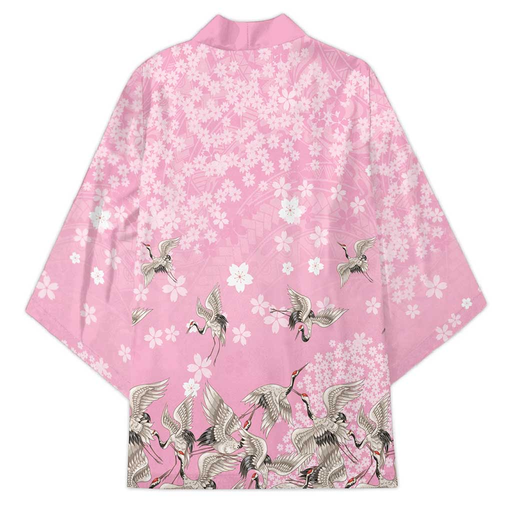 Cranes Sakura Floral Pink Pastel Kimono Hawaii Japan Culture LT01 - Polynesian Pride