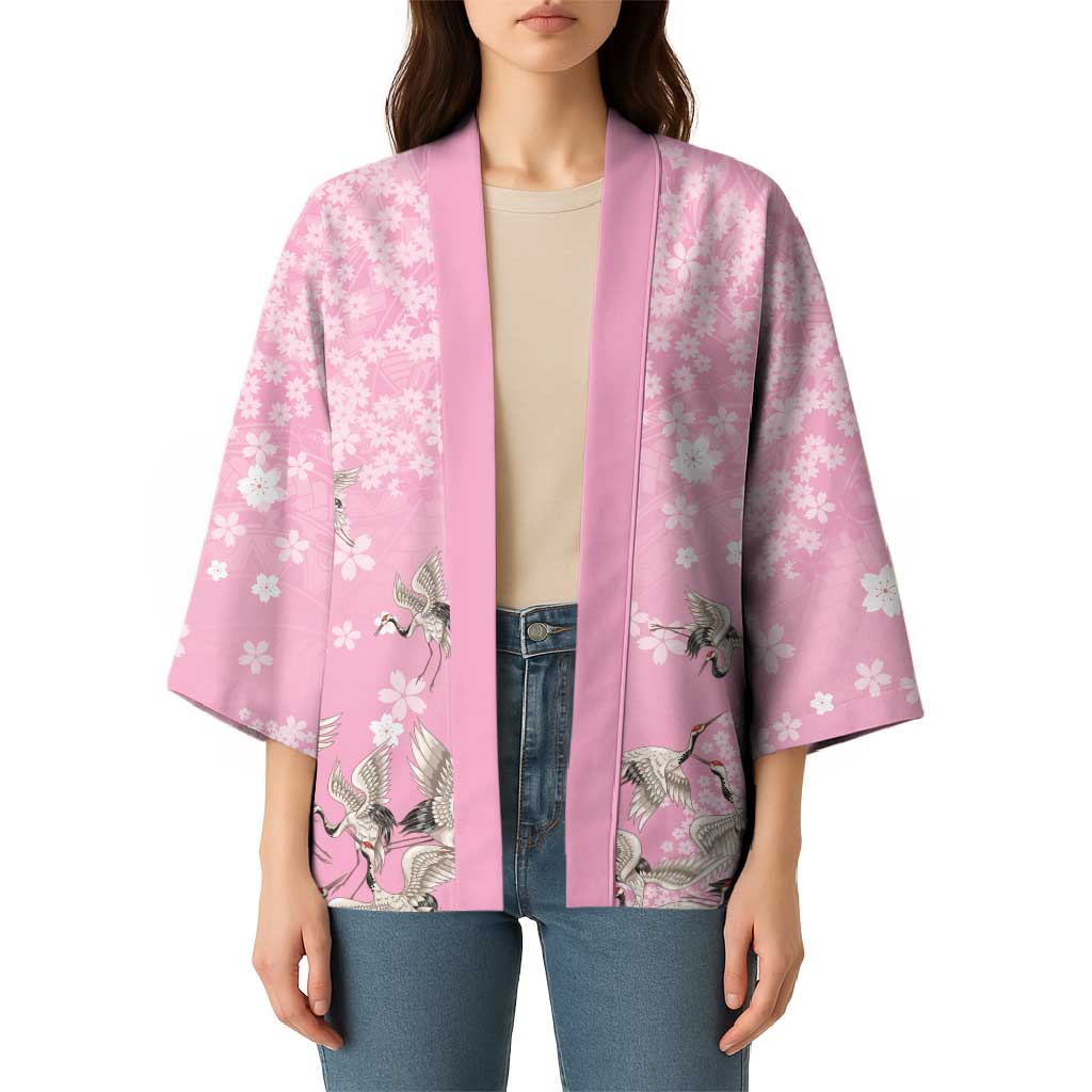 Cranes Sakura Floral Pink Pastel Kimono Hawaii Japan Culture LT01 - Polynesian Pride