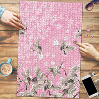 Cranes Sakura Floral Pink Pastel Puzzle Hawaii Japan Culture LT01 Pink - Polynesian Pride