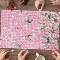 Cranes Sakura Floral Pink Pastel Puzzle Hawaii Japan Culture LT01 - Polynesian Pride