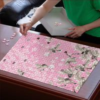 Cranes Sakura Floral Pink Pastel Puzzle Hawaii Japan Culture LT01 - Polynesian Pride