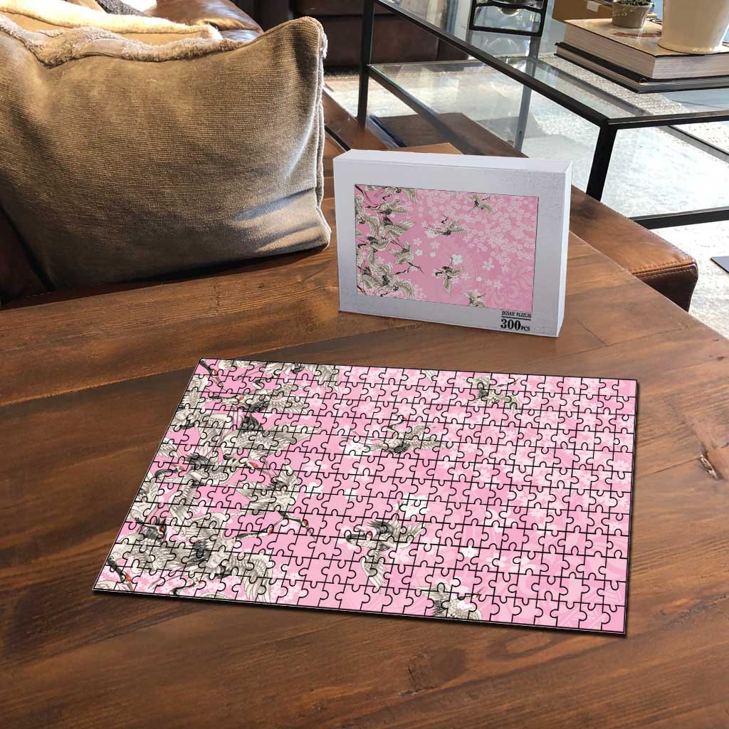 Cranes Sakura Floral Pink Pastel Puzzle Hawaii Japan Culture LT01 - Polynesian Pride