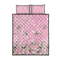 Cranes Sakura Floral Pink Pastel Quilt Bed Set Hawaii Japan Culture LT01 - Polynesian Pride