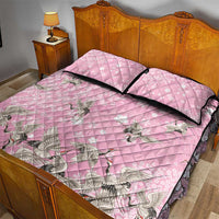 Cranes Sakura Floral Pink Pastel Quilt Bed Set Hawaii Japan Culture LT01 - Polynesian Pride