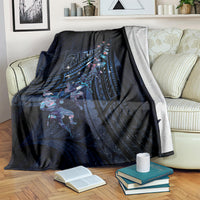 Matariki Paua Shell New Zealand Blanket Haka Dance At The Starry Night LT01 Black - Polynesian Pride