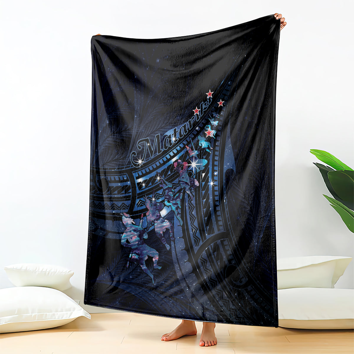 Matariki Paua Shell New Zealand Blanket Haka Dance At The Starry Night LT01 - Polynesian Pride