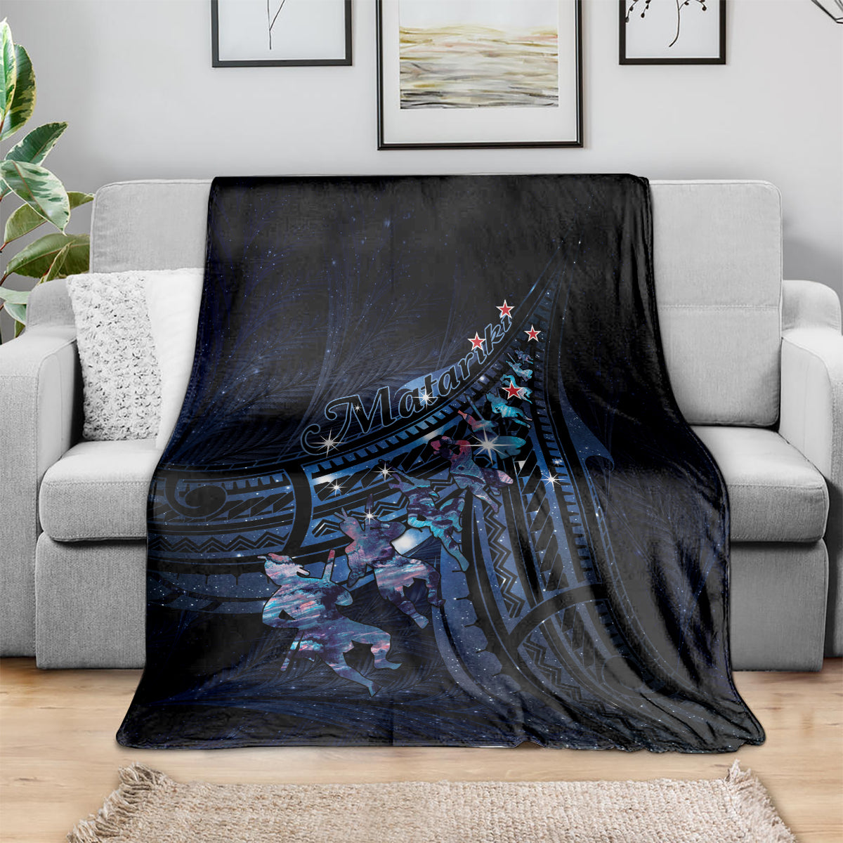 Matariki Paua Shell New Zealand Blanket Haka Dance At The Starry Night LT01 - Polynesian Pride